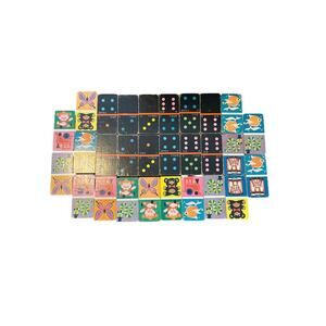 Vintage Children’s Domino Matching Tile Game Colorful Mid-Century Illustrations